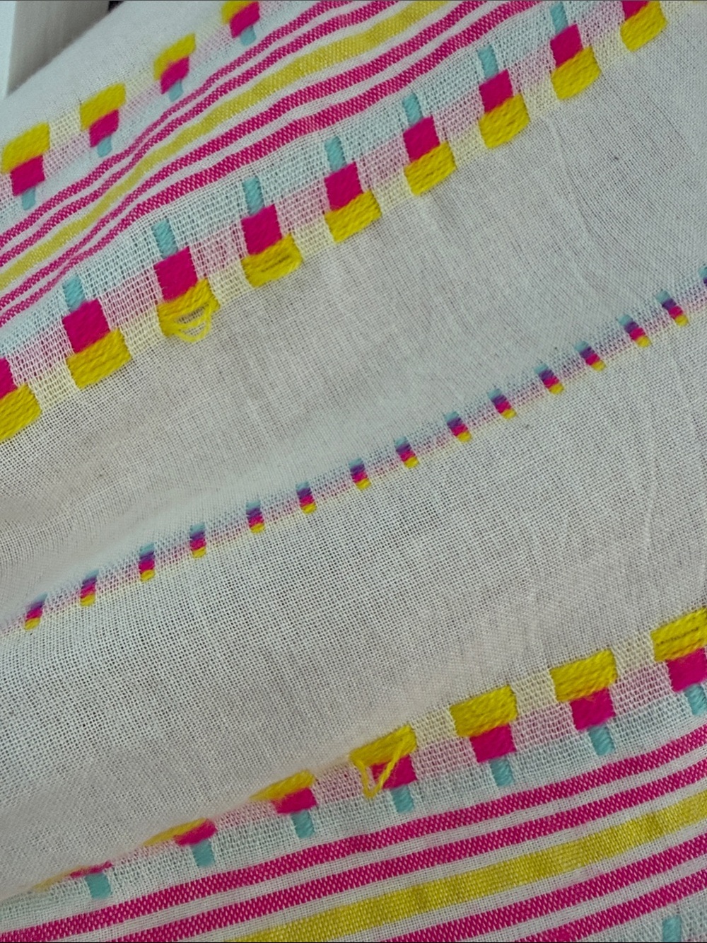 SAYLOR Cream Mini Dress with Pink, Yellow & Green Embroidery - Picture 3 of 5